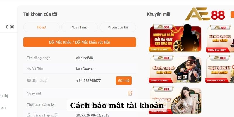 Cách bảo mật tài khoản