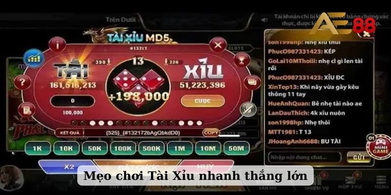 Mẹo chơi Tài Xỉu nhanh thắng lớn