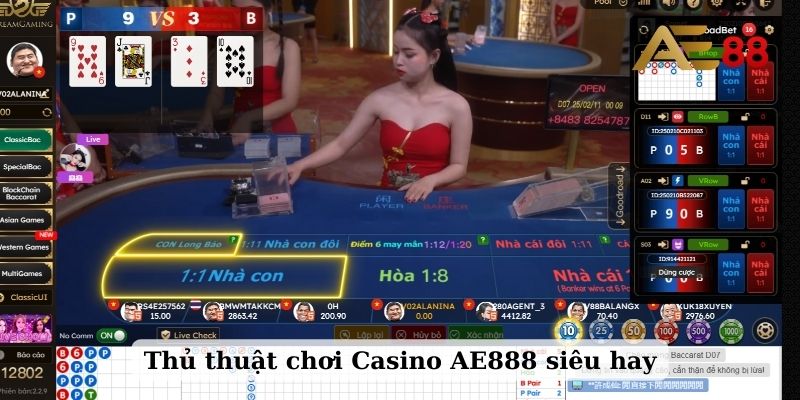 Thủ thuật chơi Casino AE888 siêu hay